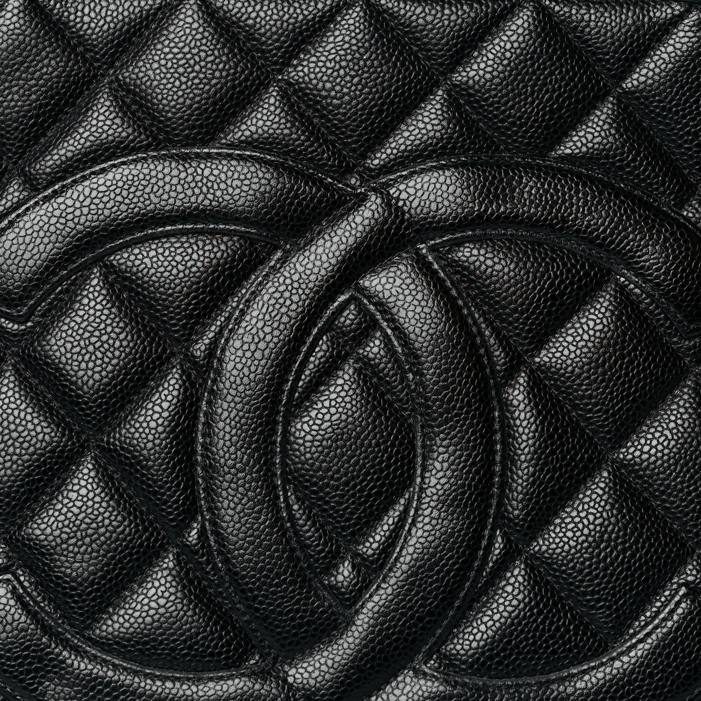 Caviar Quilted Medallion Tote Black
