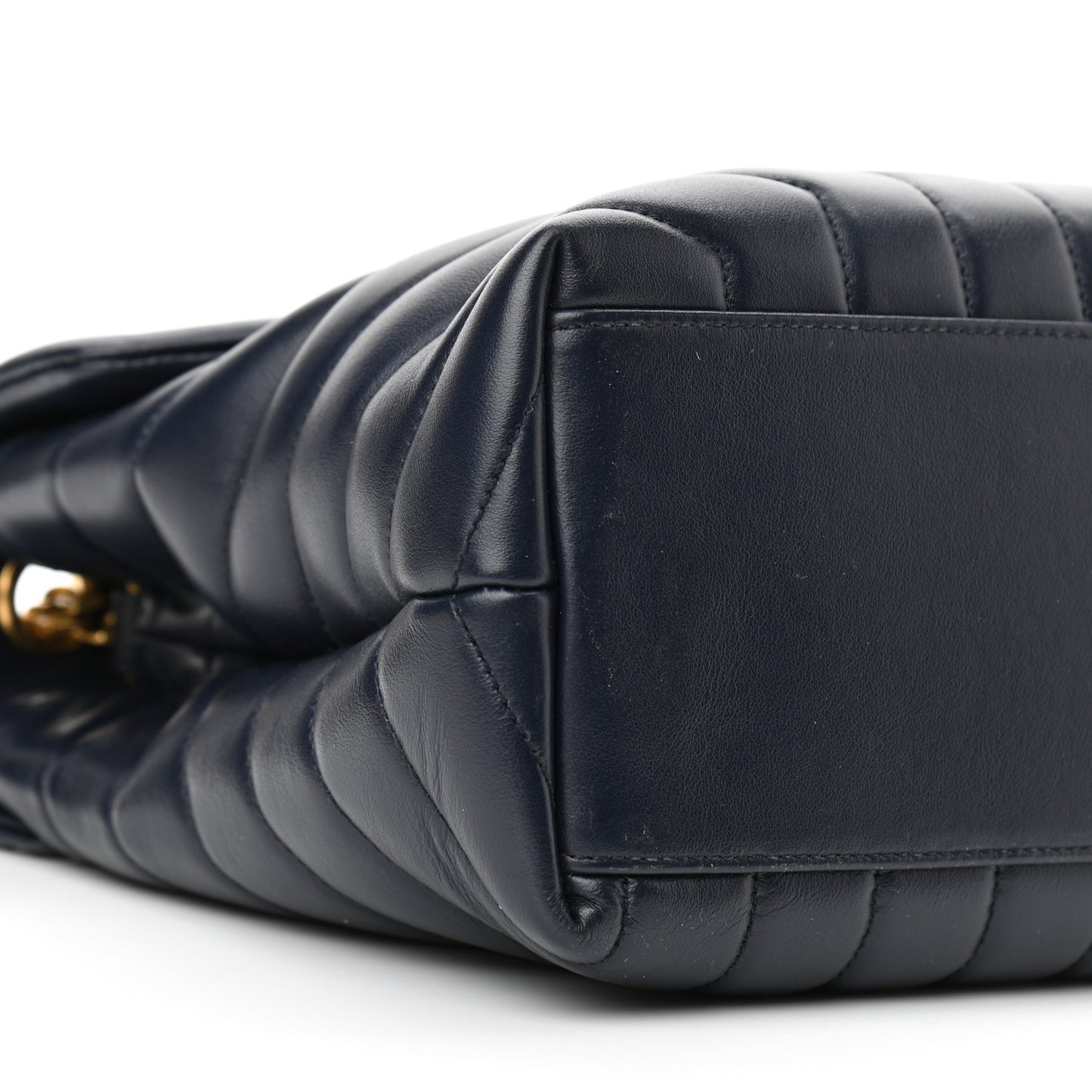 Calfskin Y Quilted Monogram Medium Loulou Chain Satchel Deep Marine