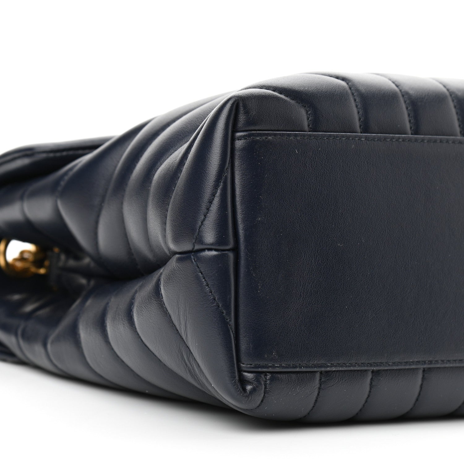 Saint Laurent Calfskin Y Quilted Monogram Medium Loulou Chain Satchel Deep Marine 10 of 11