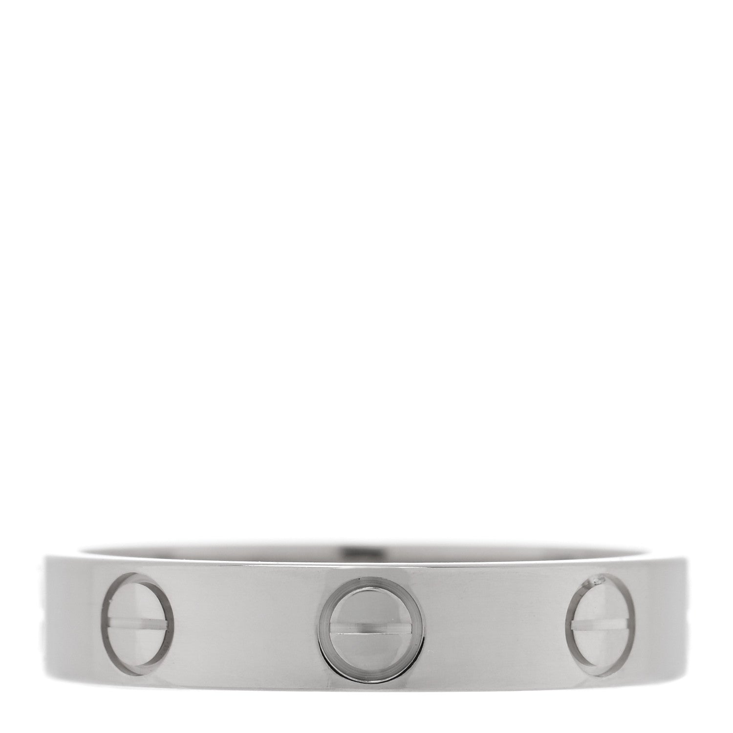 Cartier 18K White Gold 3.5mm LOVE Wedding Band Ring 51 5.75 3 of 4