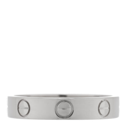Cartier 18K White Gold 3.5mm LOVE Wedding Band Ring 51 5.75 3 of 4