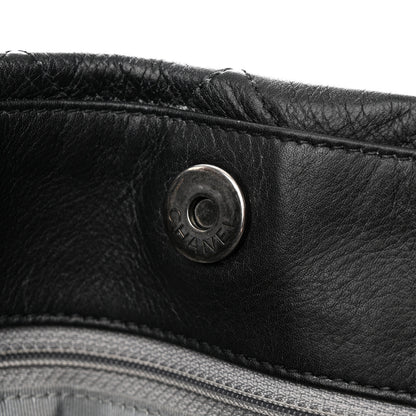 Chanel Calfskin Quilted Large Coco Pleats Tote Black 23 of 34