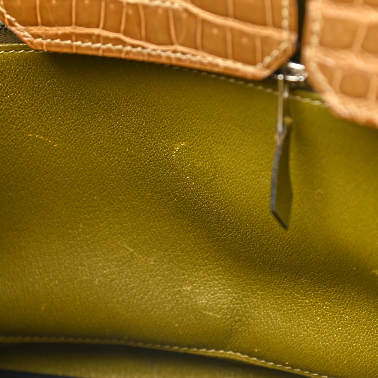 Shiny Porosus Crocodile Birkin 30 Ficelle Chartreuse