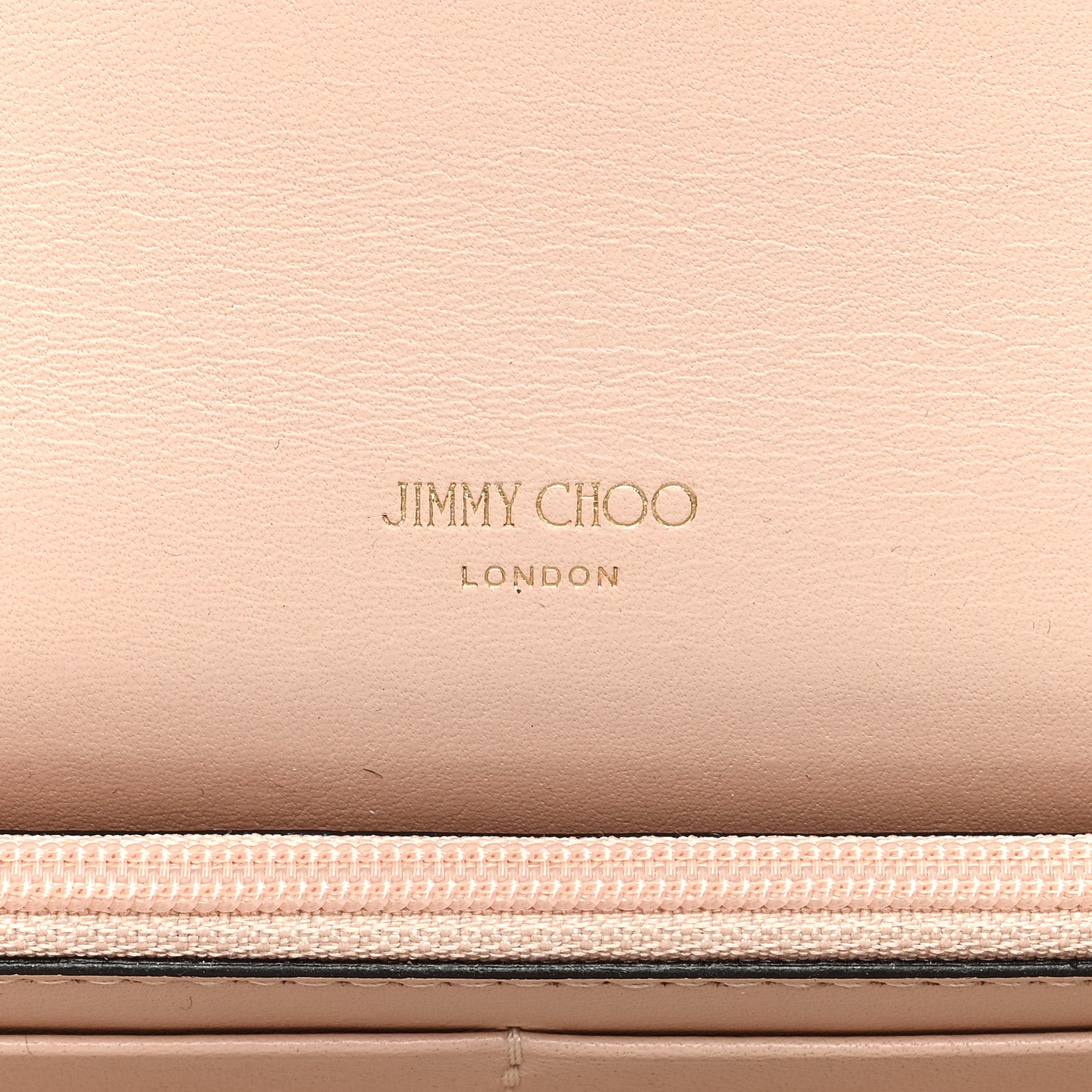 Jimmy Choo Embossed Snakeskin Milla Wallet on Chain Nude 6 of 9