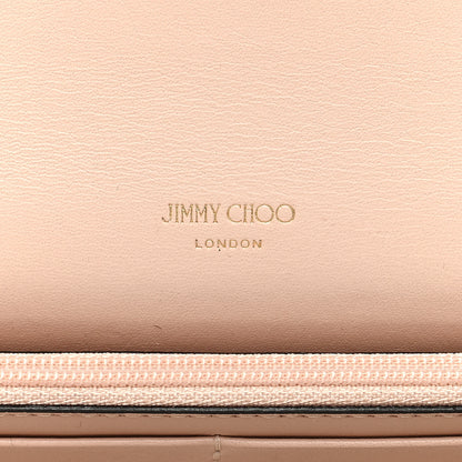 Jimmy Choo Embossed Snakeskin Milla Wallet on Chain Nude 6 of 9