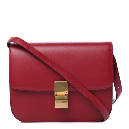 Celine Box Calfskin Medium Classic Box Flap Bag Red 1 of 8