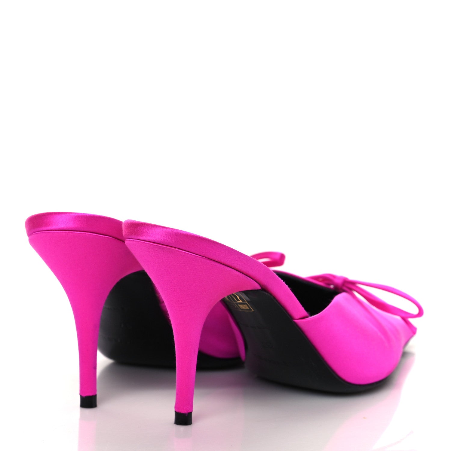 Balenciaga Satin Pointed Toe Knife Mules 37 Rose Fuchsia 4 of 10
