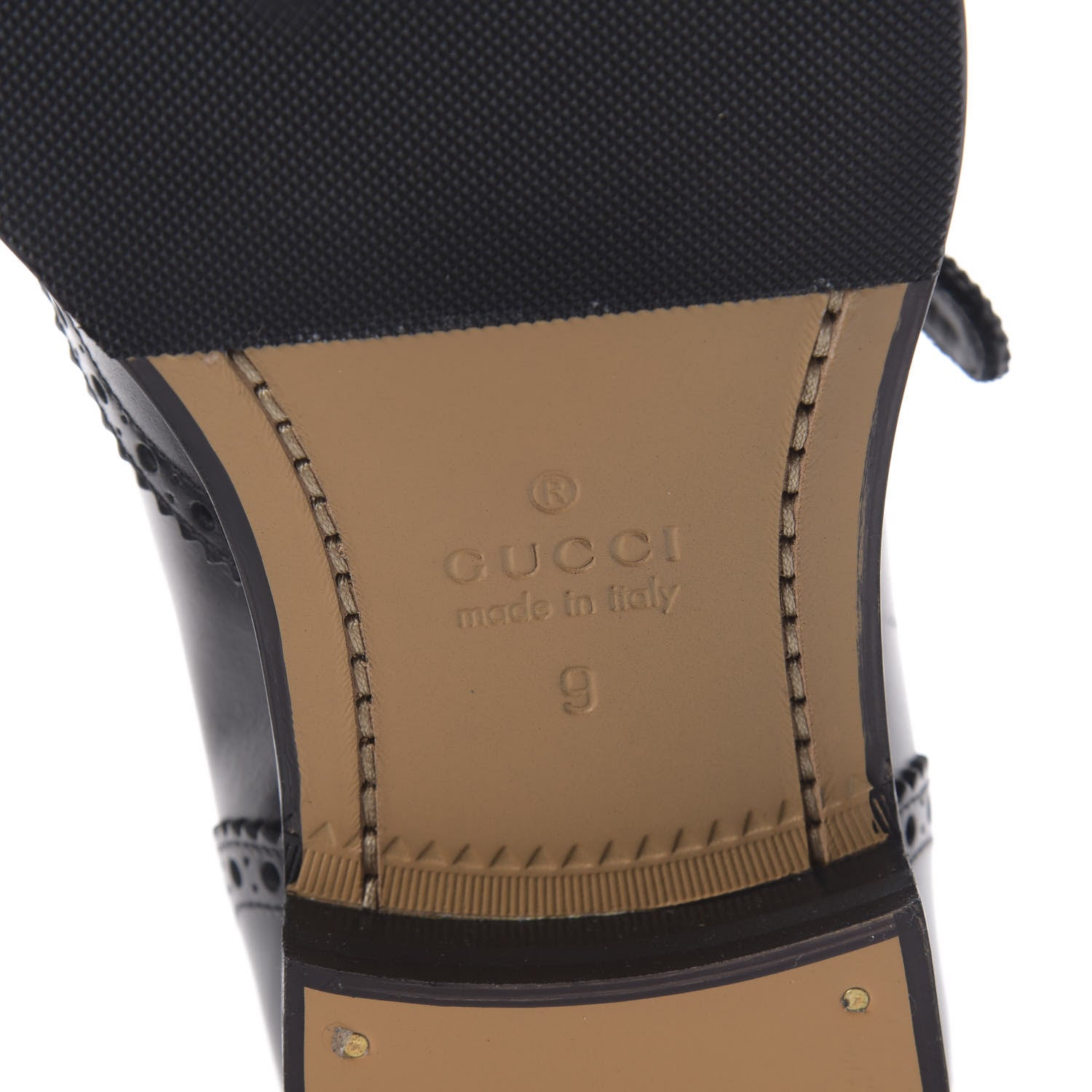 Gucci Calfskin Bee Embroidered Mens Queercore Brogue Wingtip Monk Strap Loafers 9 Black 7 of 13