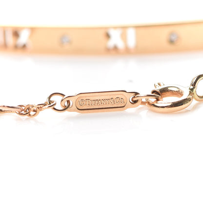 Tiffany 18K Rose Gold Diamond Atlas Bar Pierced Bracelet 5 of 7