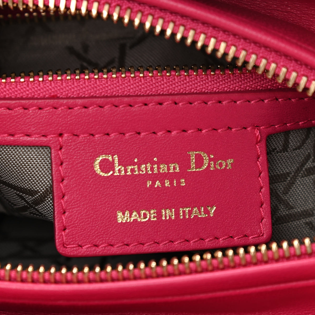 Lambskin Cannage Medium Lady Dior Fuchsia