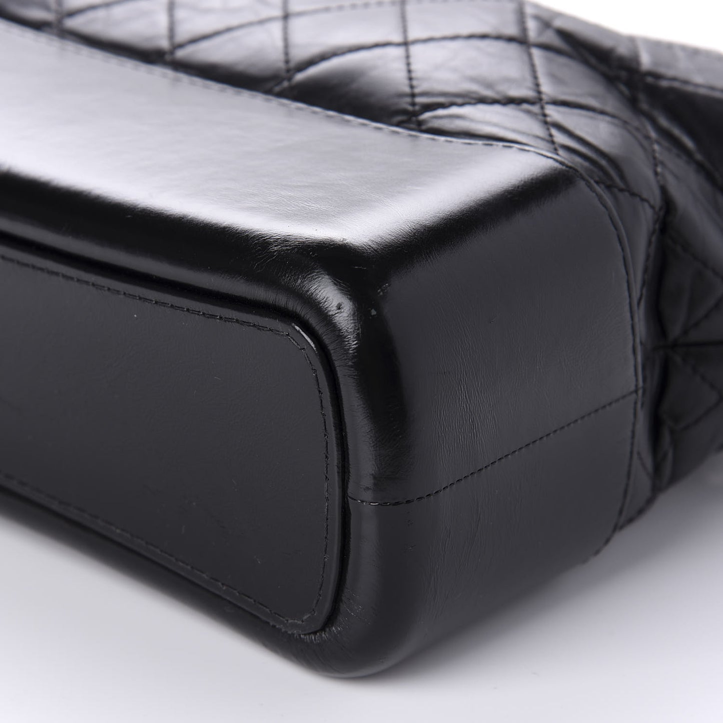 Aged Calfskin Quilted Medium Gabrielle Hobo Black