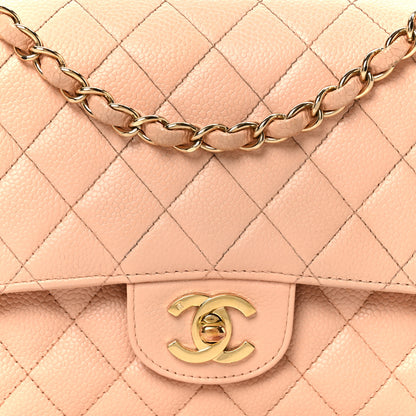 Chanel Caviar Quilted Medium Double Flap Light Pink 9 of 11