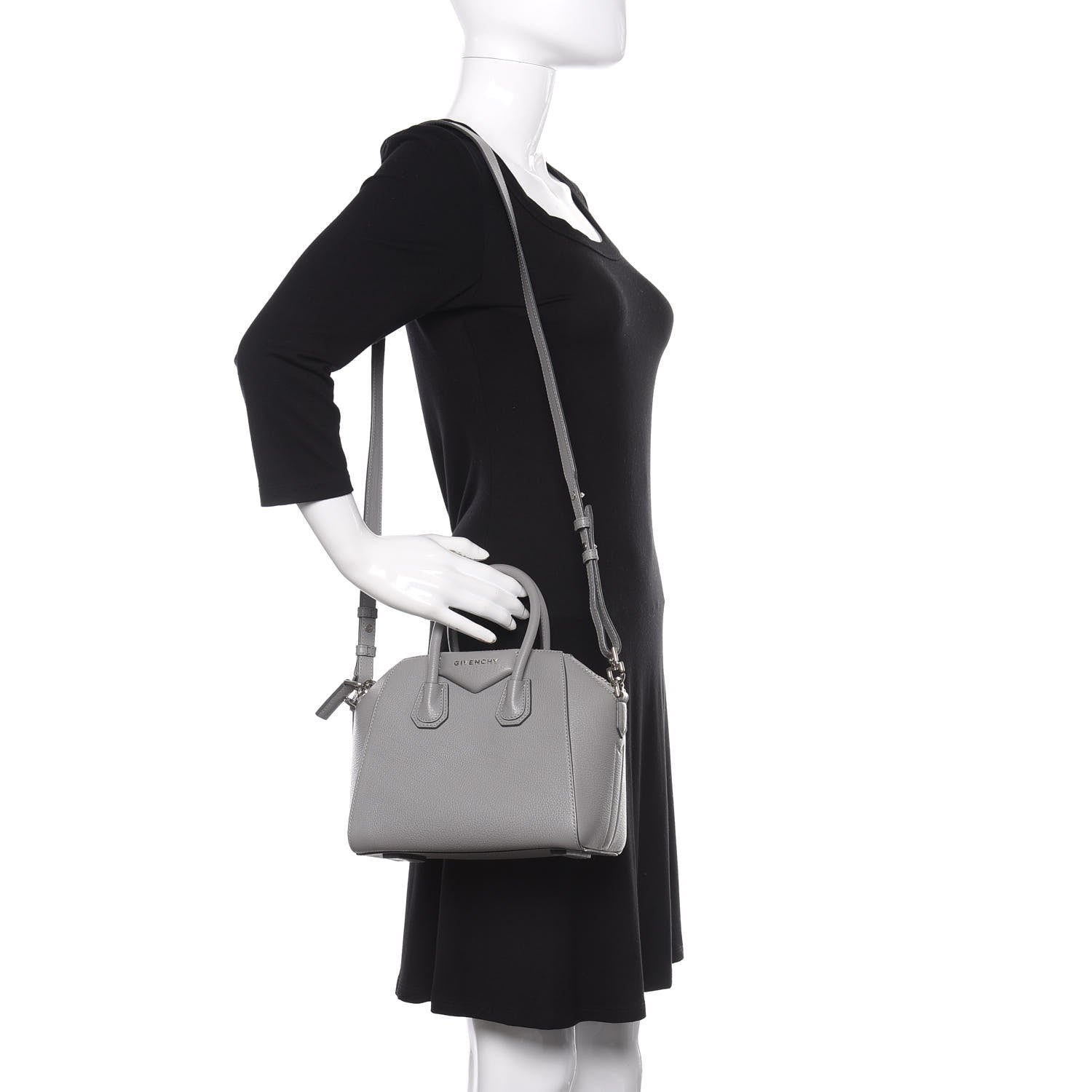 Givenchy Sugar Goatskin Mini Antigona Pearl Grey 2 of 9