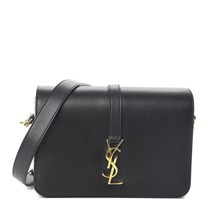Saint Laurent Textured Calfskin Medium Classic Monogram Universite Bag Black 1 of 9