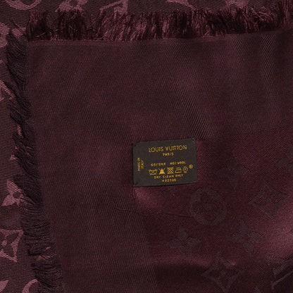 Louis Vuitton Wool Silk Monogram Shawl Amarante 5 of 5
