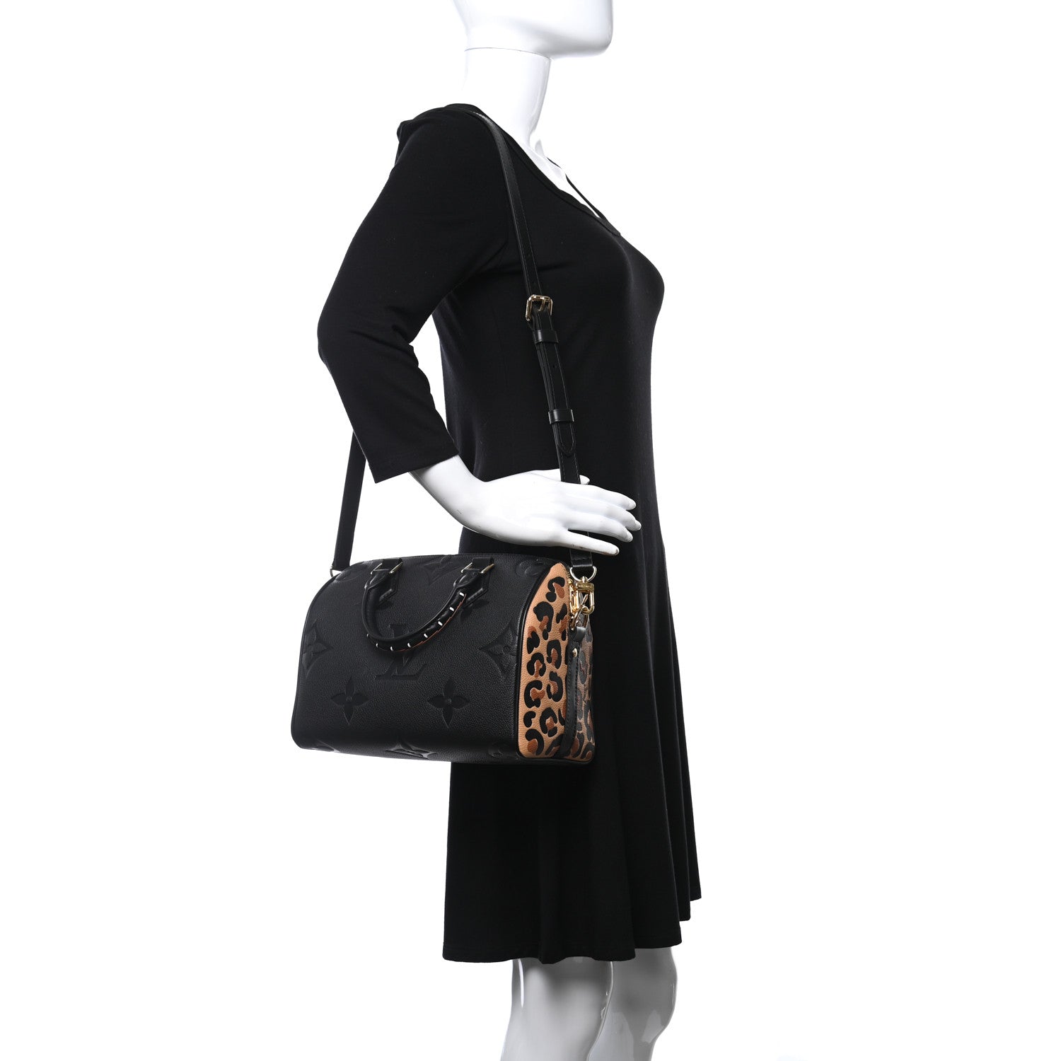 Louis Vuitton Empreinte Monogram Giant Wild At Heart Speedy Bandouliere 25 Black 2 of 8