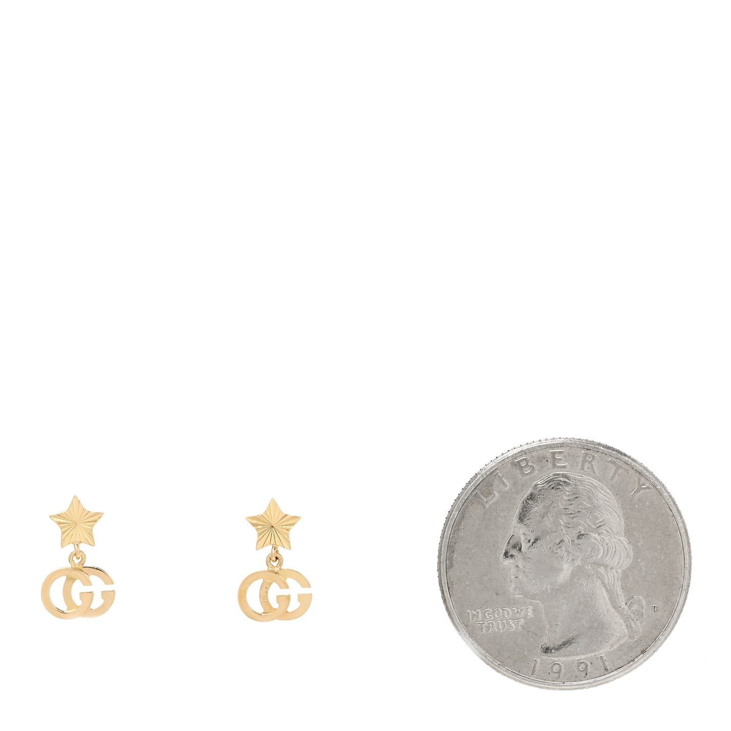 18K Yellow Gold GG Running Star Earrings