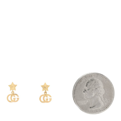 Gucci 18K Yellow Gold GG Running Star Earrings 2 of 4