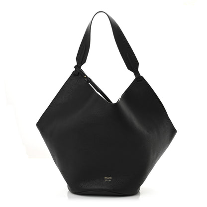 Khaite Pebbled Sport Calfskin Medium Lotus Tote Black 1 of 10
