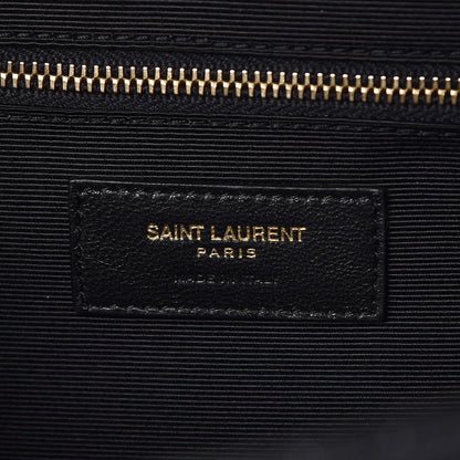 Saint Laurent Grain De Poudre Textured Mixed Matelasse Large Triquilt Monogram Satchel Black 7 of 7