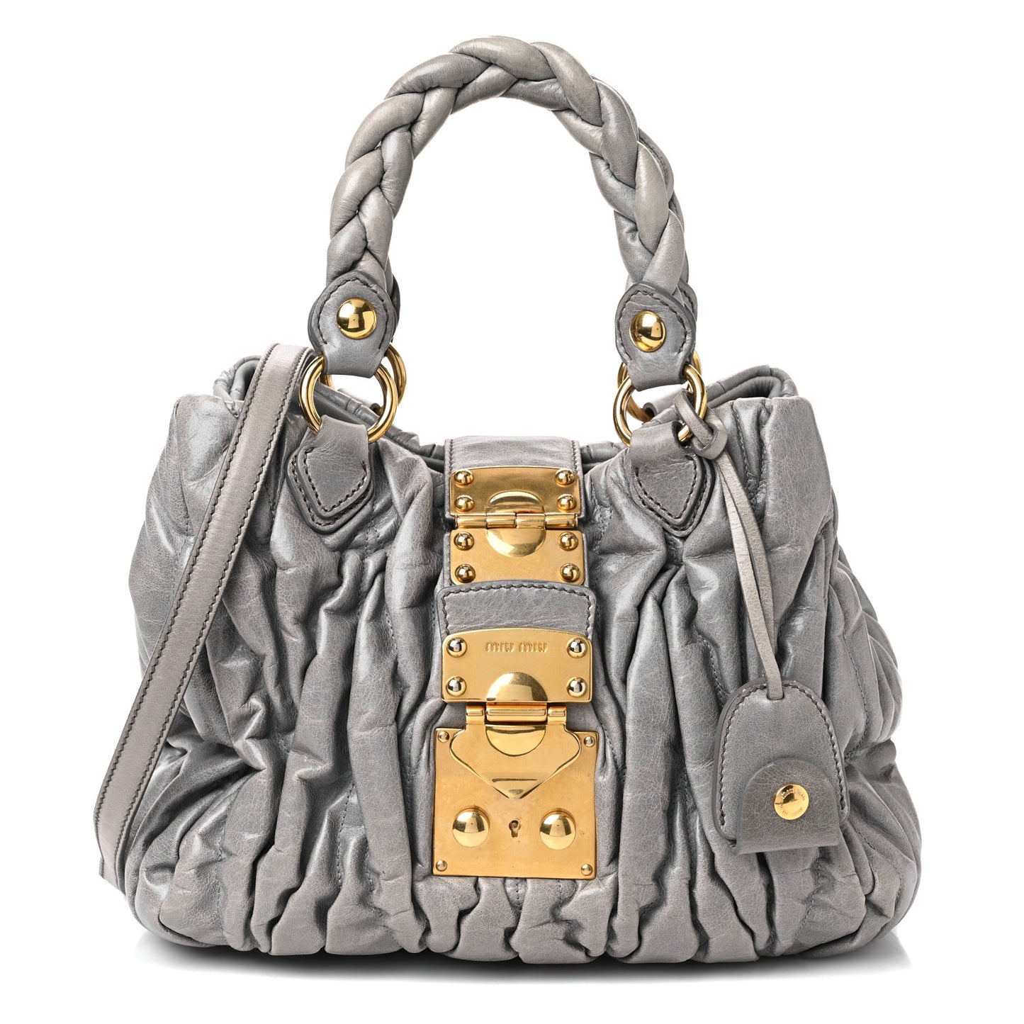 Nappa Matelasse Top Handle Satchel Fumo