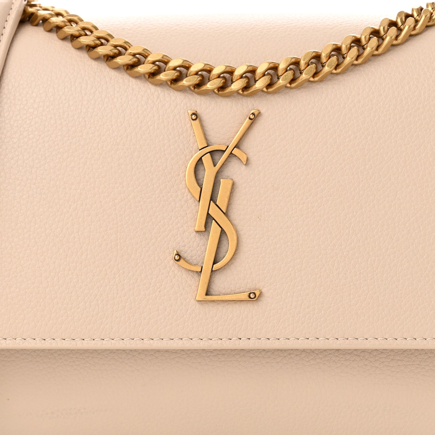Saint Laurent Grained Calfskin Medium Monogram Sunset Crema Soft 8 of 10