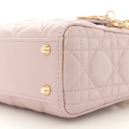 Christian Dior Metallic Lambskin Cannage Mini Lady Dior Lotus 9 of 10