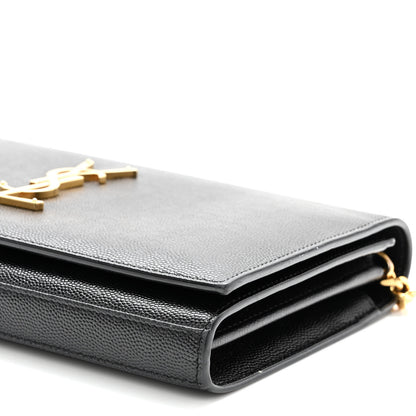Saint Laurent Grain De Poudre Monogram Chain Wallet Black 8 of 8