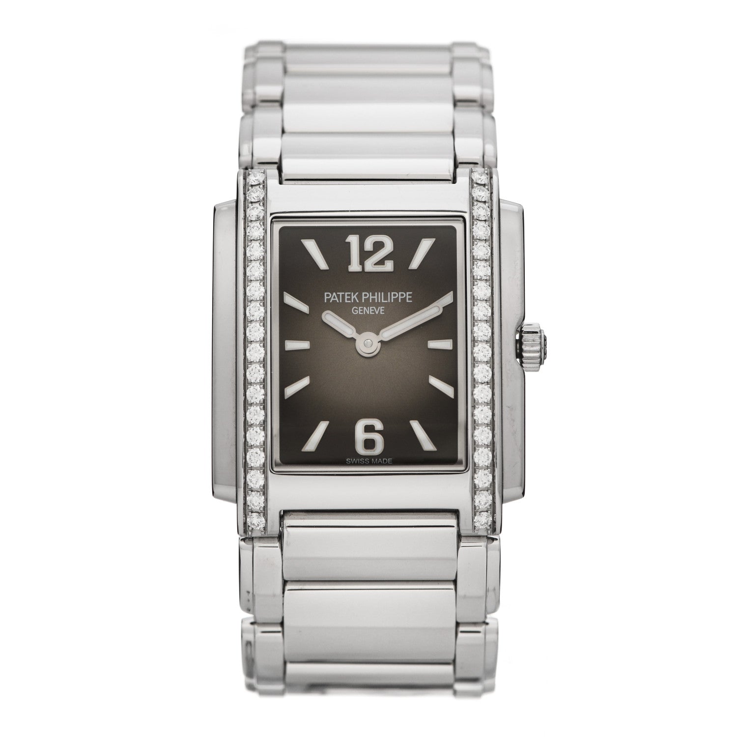 Patek Philippe Stainless Steel Diamond 25mm Twenty-4 Quartz Watch Grey 4910/1200A-010 1 of 4