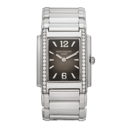 Patek Philippe Stainless Steel Diamond 25mm Twenty-4 Quartz Watch Grey 4910/1200A-010 1 of 4