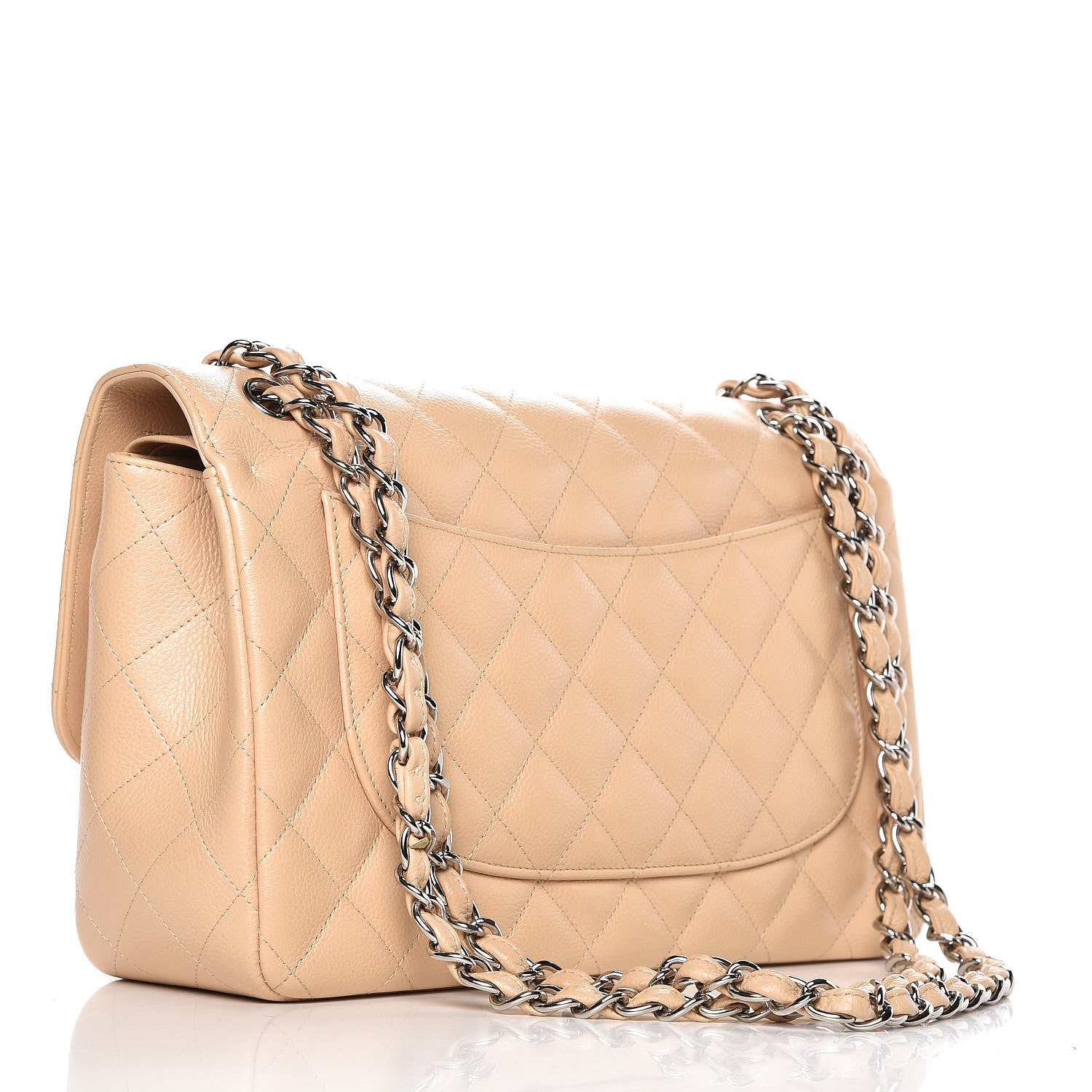 Chanel Caviar Quilted Jumbo Double Flap Light Beige 4 of 8