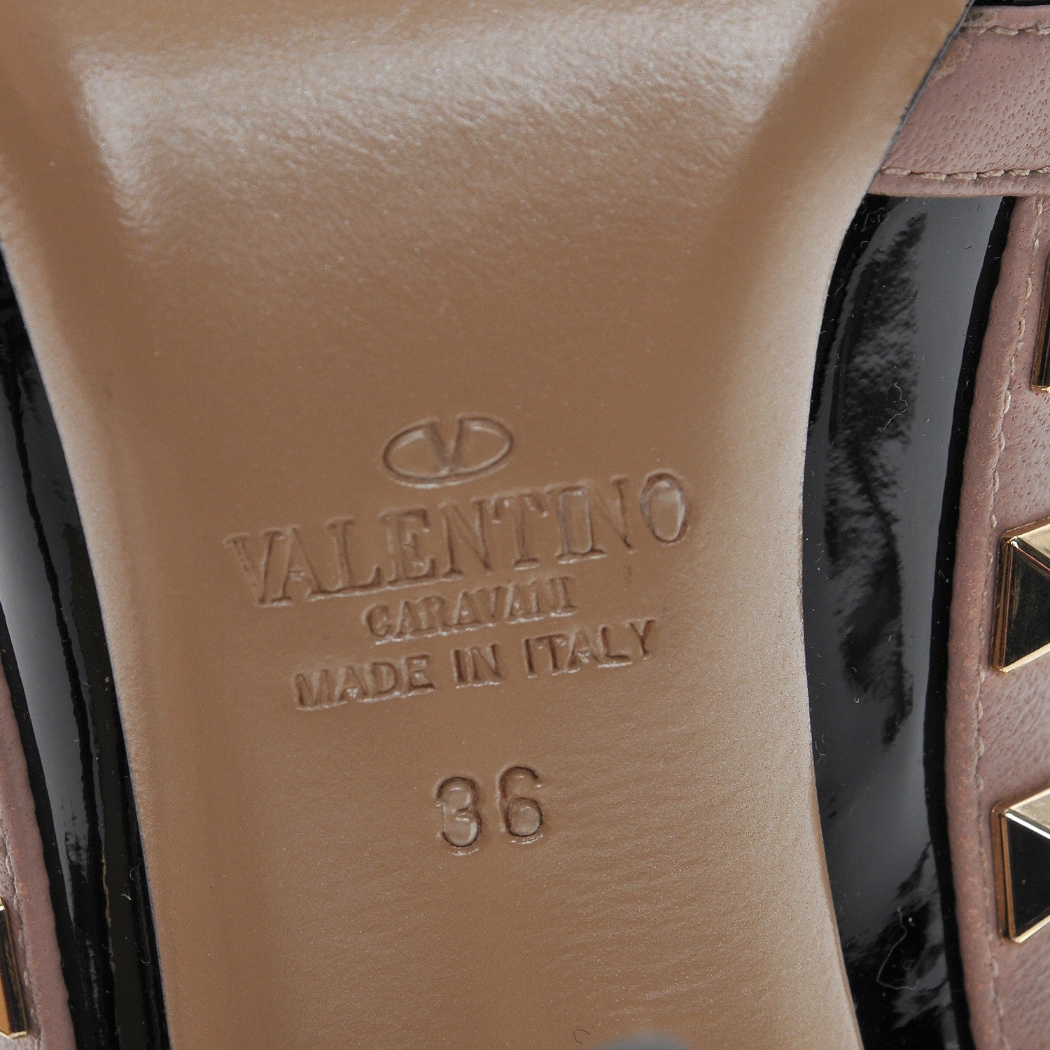 Valentino Garavani Patent Nappa Rockstud Ankle Strap 100mm Pumps 36 Black Poudre 6 of 9