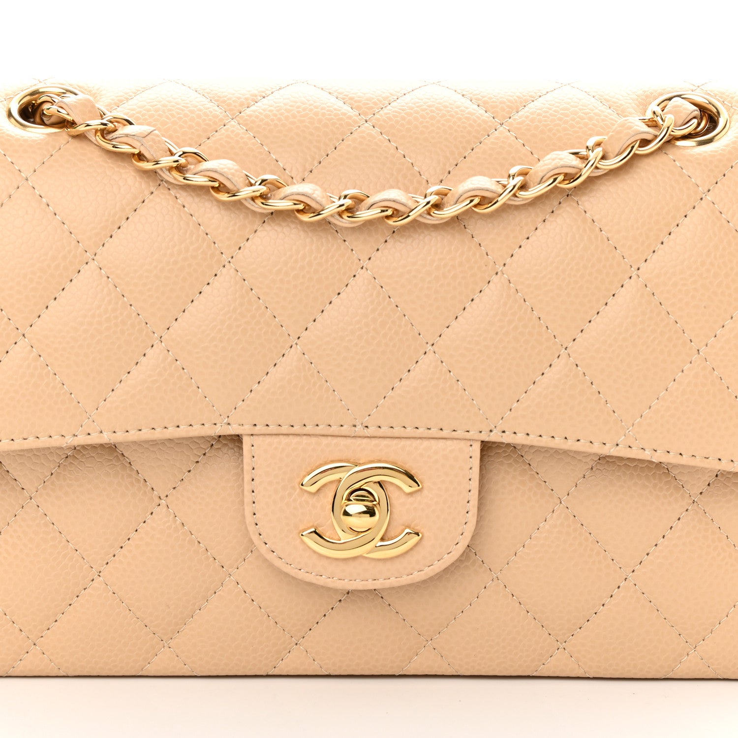 Chanel Caviar Quilted Small Double Flap Beige 8 of 12