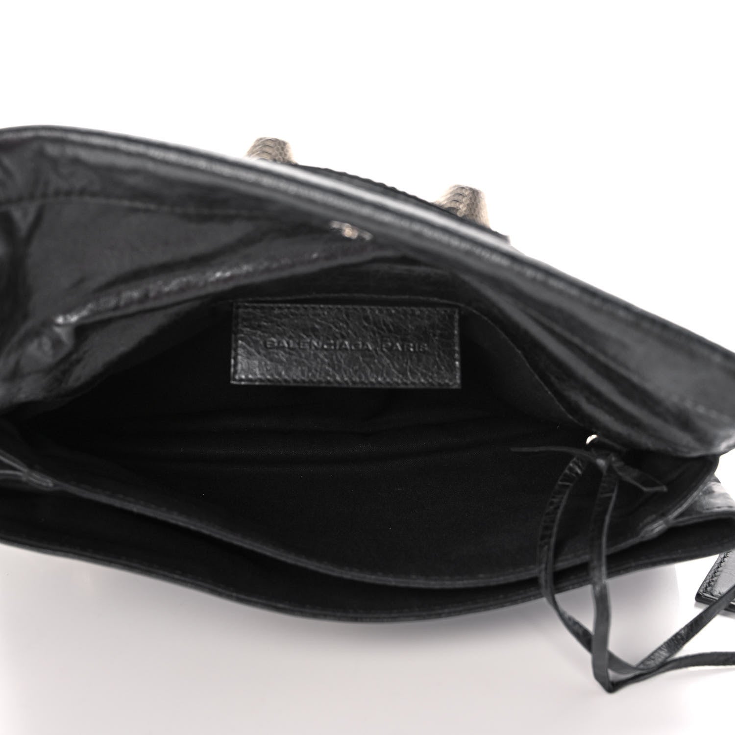 Balenciaga Agneau Giant 21 Silver Hardware Envelope Clutch Black 5 of 10