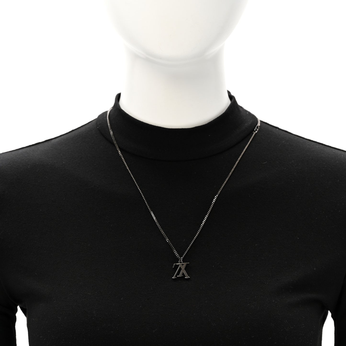 LV Upside Down Necklace Gunmetal