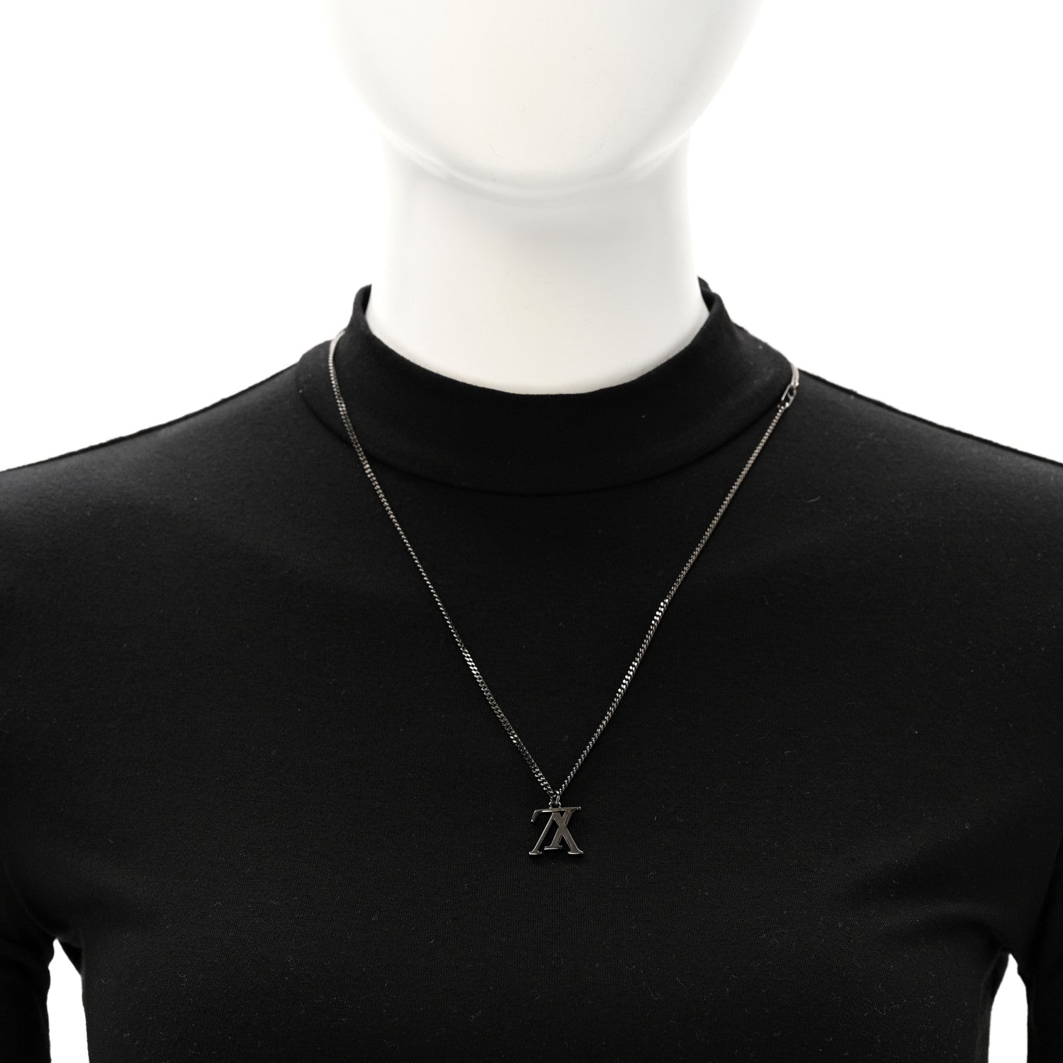 Louis Vuitton LV Upside Down Necklace Gunmetal 2 of 7