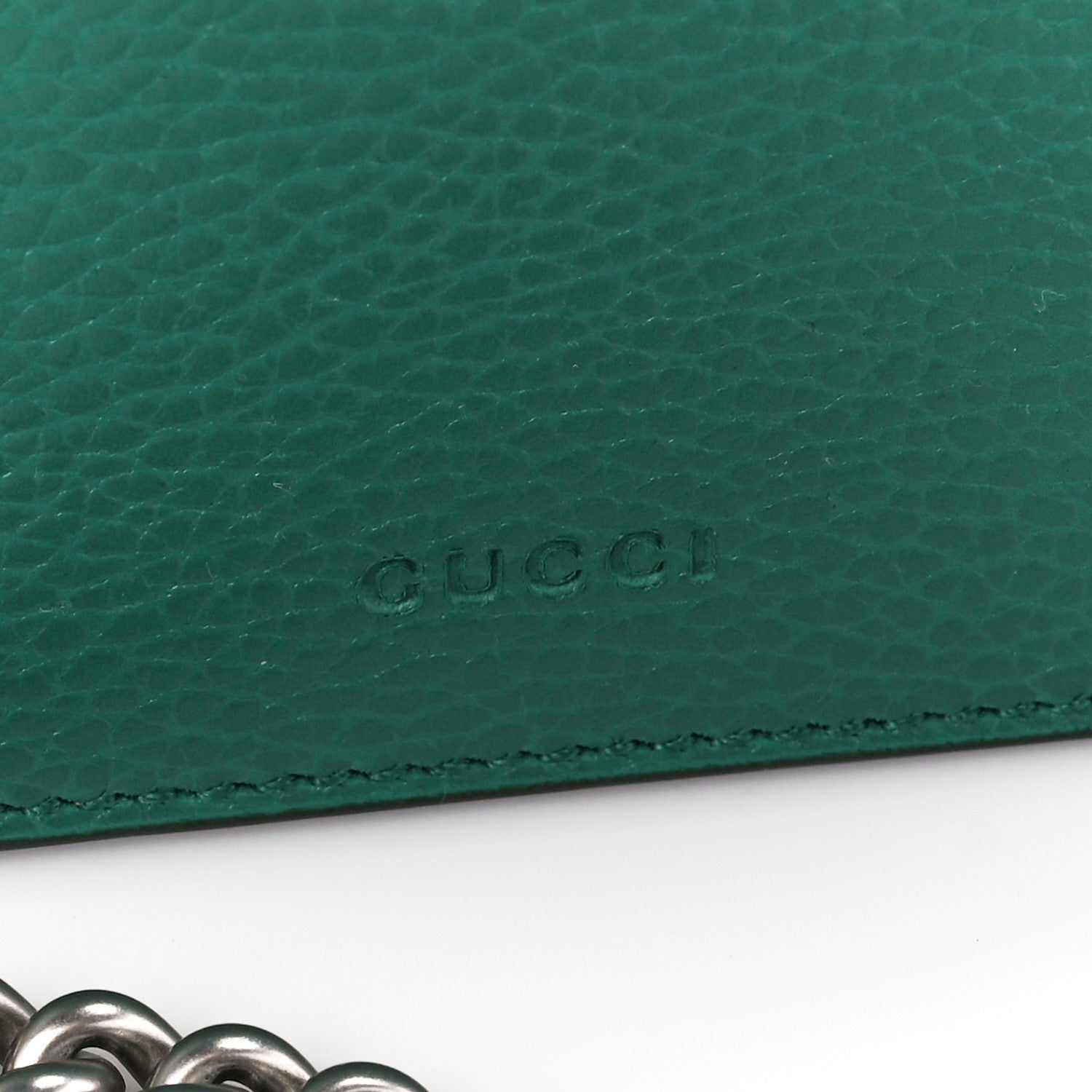 Gucci Pebbled Calfskin Small Dionysus Shoulder Bag Emerald 9 of 14