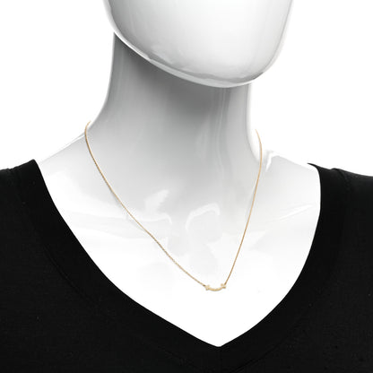 Tiffany 18K Yellow Gold Diamond Mini T Smile Pendant Necklace 2 of 4