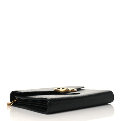 Gucci Calfskin GG Marmont Chain Wallet Black 3 of 8