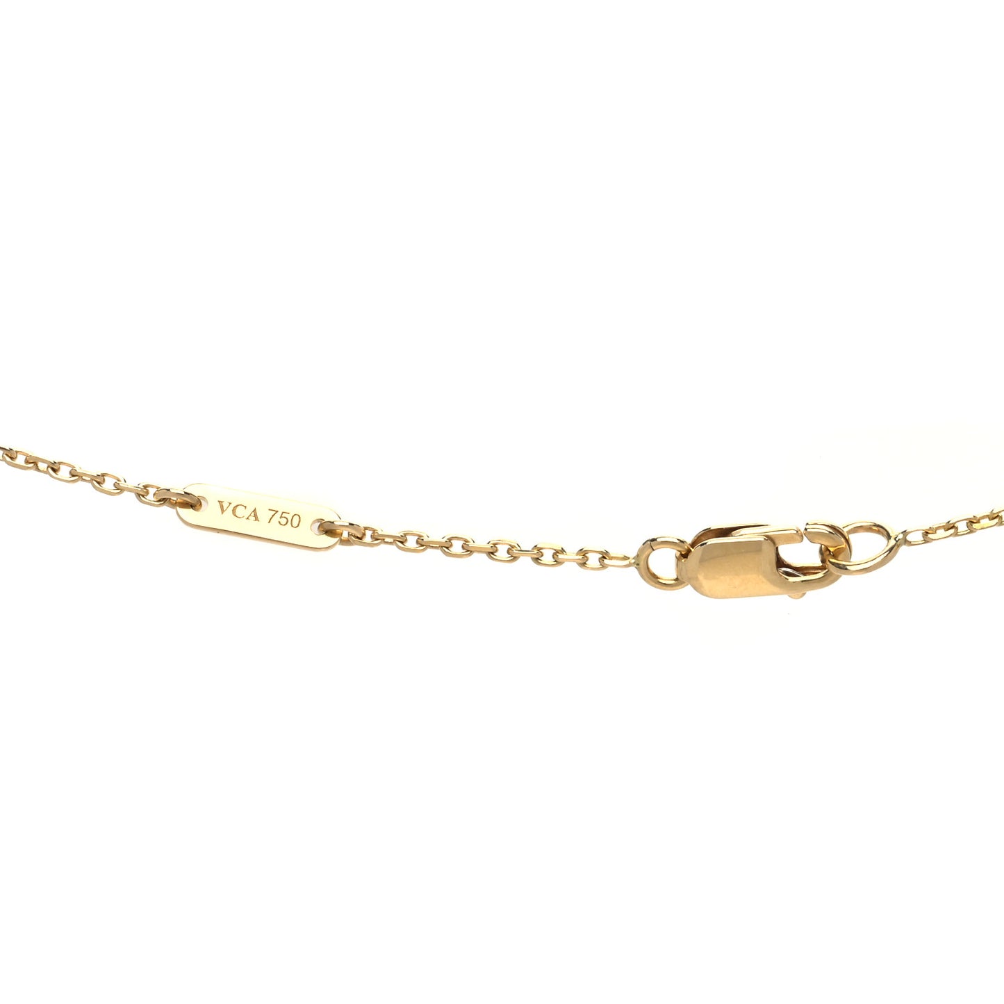 18K Yellow Gold Mother of Pearl Sweet Alhambra Butterfly Pendant Necklace