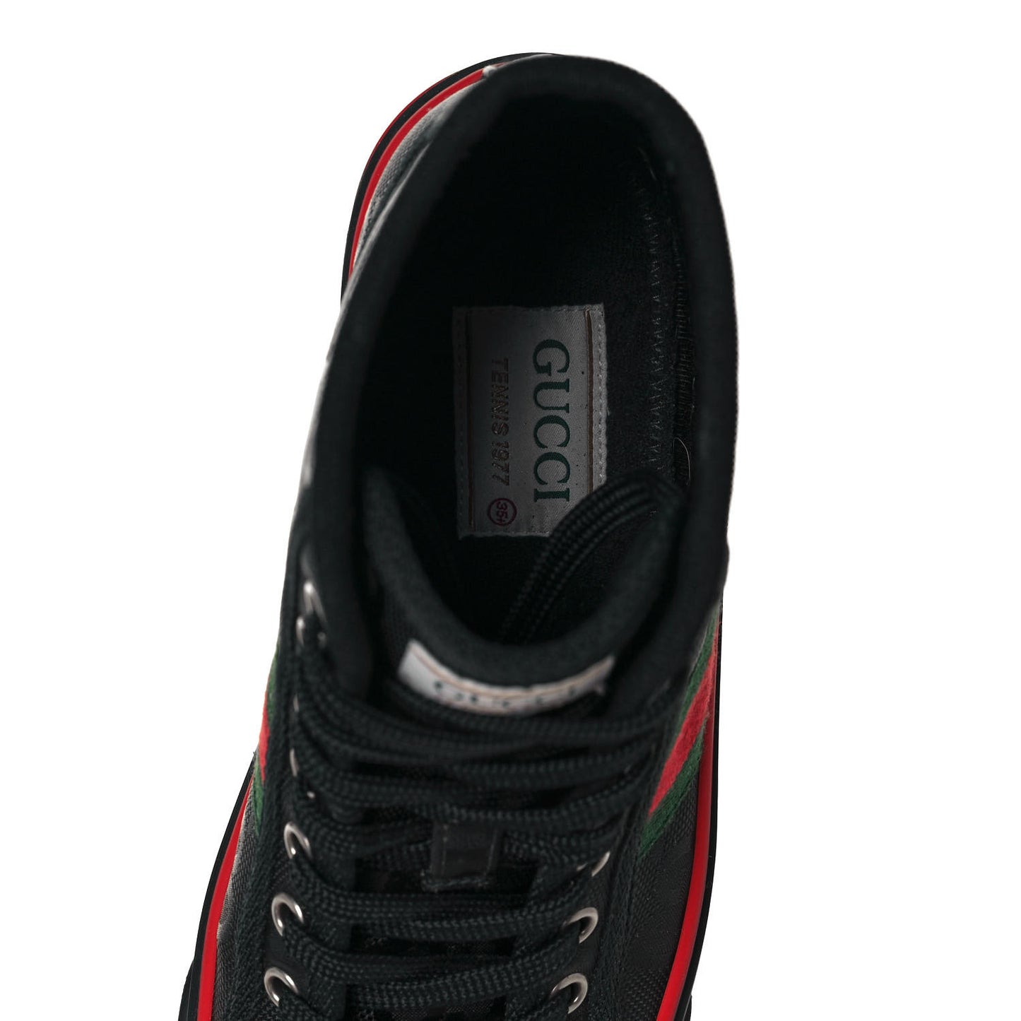 Econyl Nylon Web Monogram Off The Grid Womens 1977 Tennis High Top Sneakers 35.5 Black