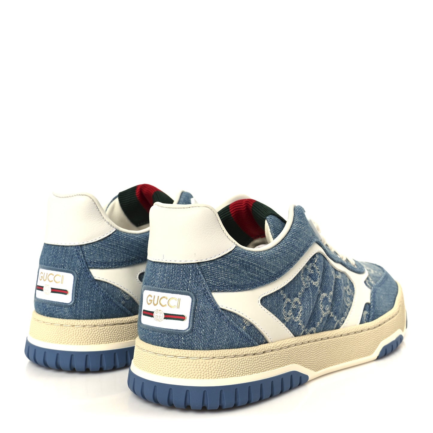 Denim GG Monogram Womens Re-Web Sneakers 38 Light Blue