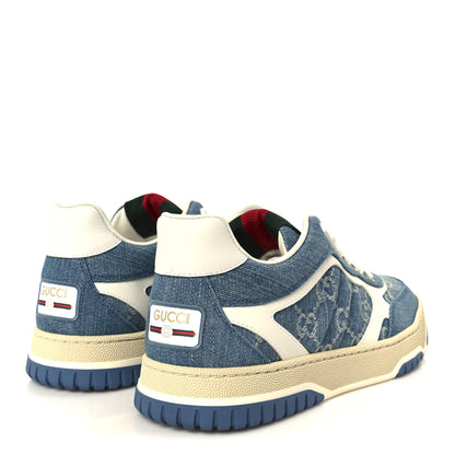 Gucci Denim GG Monogram Womens Re-Web Sneakers 38 Light Blue 5 of 11