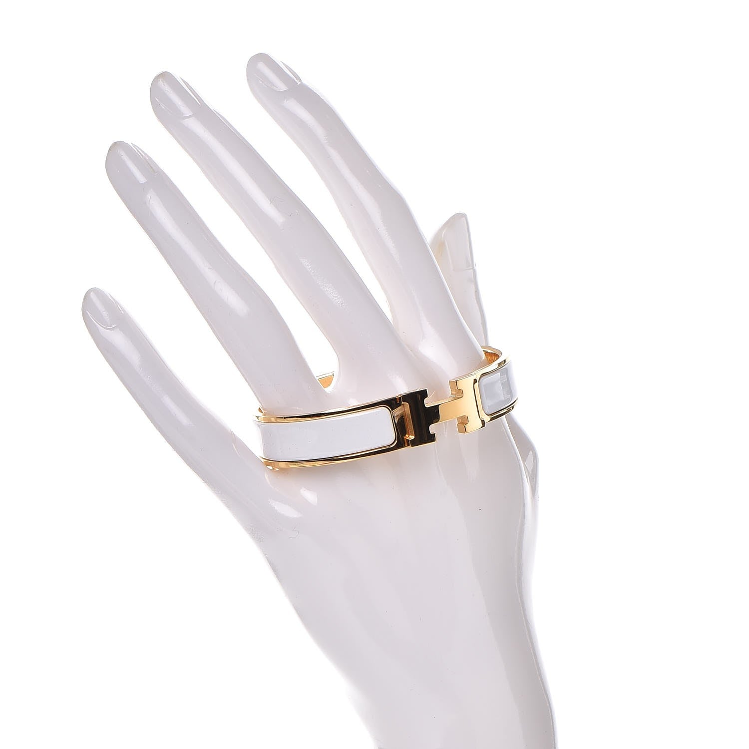 Hermes Enamel Narrow Clic Clac H Bracelet PM White 2 of 5