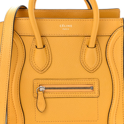 Celine Drummed Calfskin Nano Luggage Ocre 8 of 14