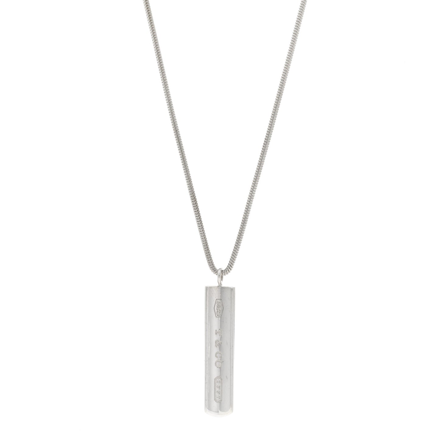 Sterling Silver 1837 Bar Pendant Necklace