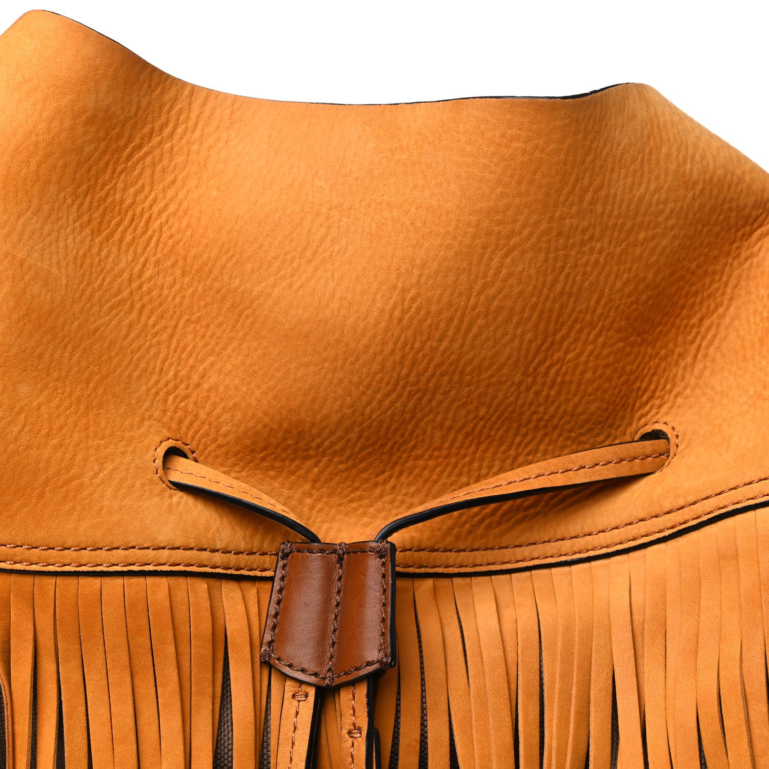 Burberry Suede Fringe Large Belgrove Bucket Bag Yellow 9 of 22