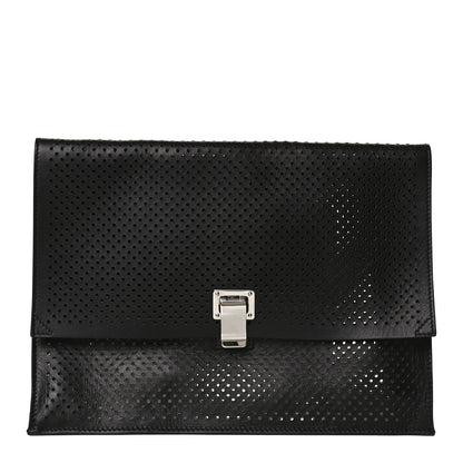 Proenza Schouler Lambskin Perforated Small Lunch Bag Clutch Black 1 of 10