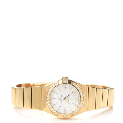 Omega 18K Yellow Gold Diamond Bezel Mother of Pearl 25mm Constellation Quartz Watch 123.55.24.60.55.004 2 of 6