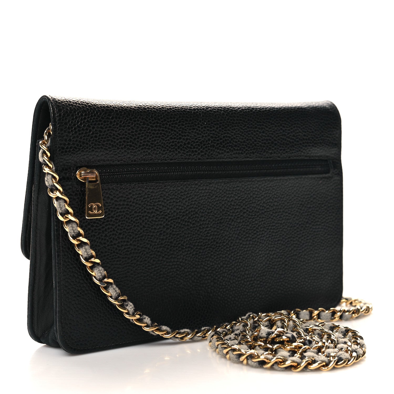 Chanel Caviar Timeless CC Wallet On Chain WOC Black 3 of 12